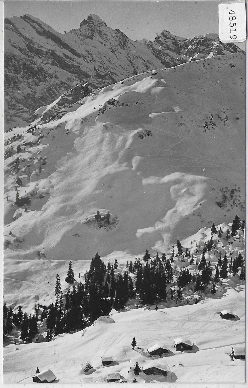 Cartoline postali: Mürren - Blumental im Winter – Usato da Ettingen venduto da Kartenplanet
