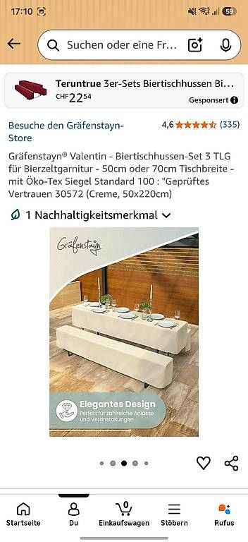 Tessuti: Biertischhussen creme – Nuovo e nell'imballaggio originale da Schöftland venduto da Maggie93 3