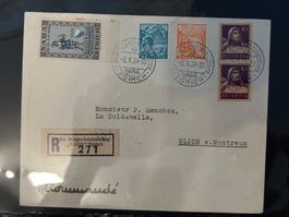 Brief Naba Zürich 1934 mit Vignette, eingeschrieben