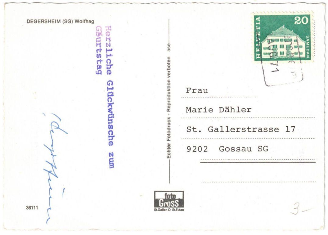 Cartoline postali: Degersheim - Skilift Fuchsacker – Usato da Binningen venduto da Mountainrider 1