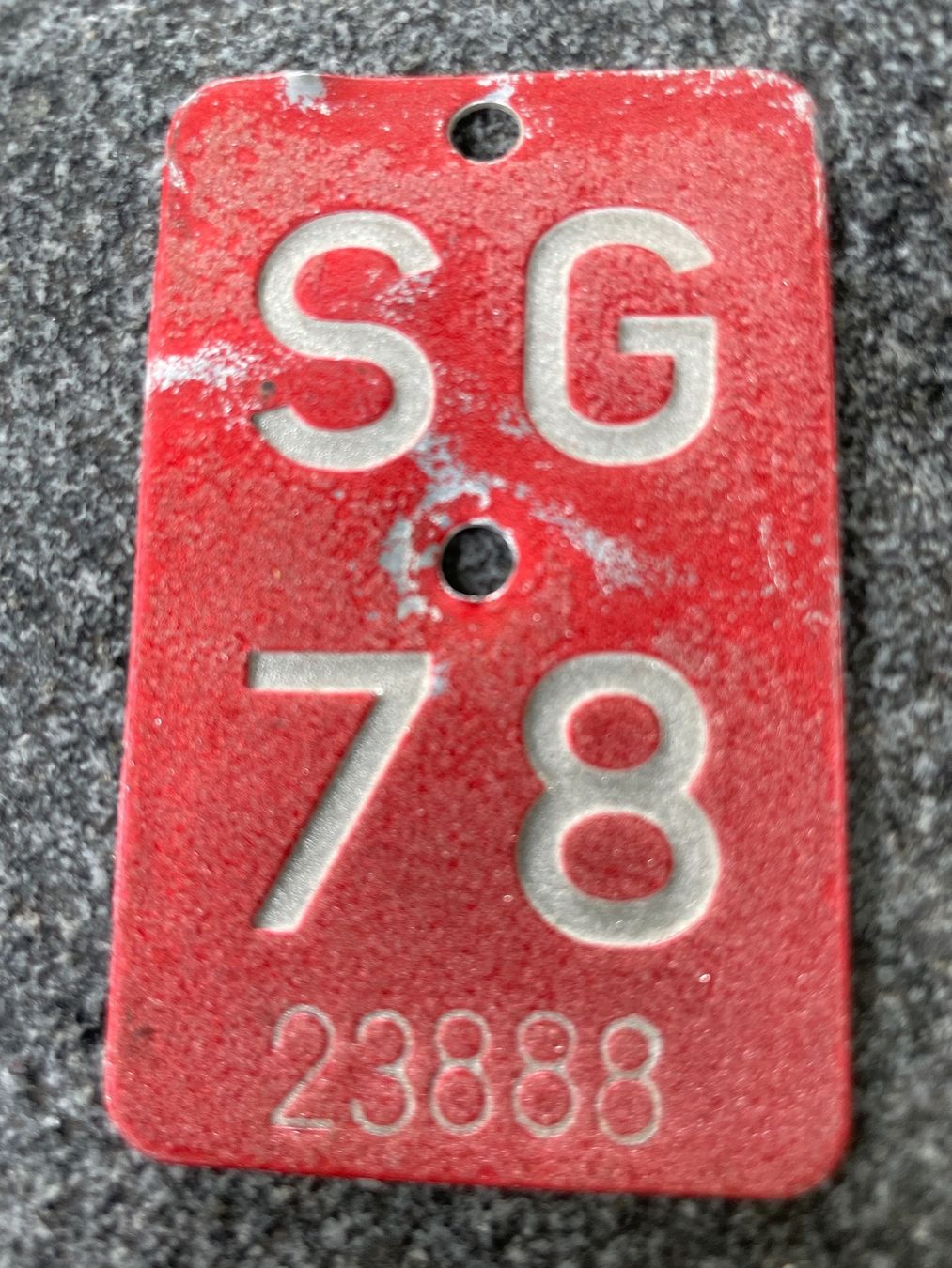 Ecriteaux: Velonummer SG 78 – D'occasion à Winterthur par cheerio97 1