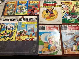  Lot de BDs anciennes : Journal de Mickey, bibi fricotin etc