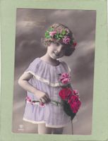 Kitsch Kind Blumen Geburtstag 1928