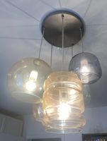 Moderne 5-flammige Designer-Deckenlampe aus Glas