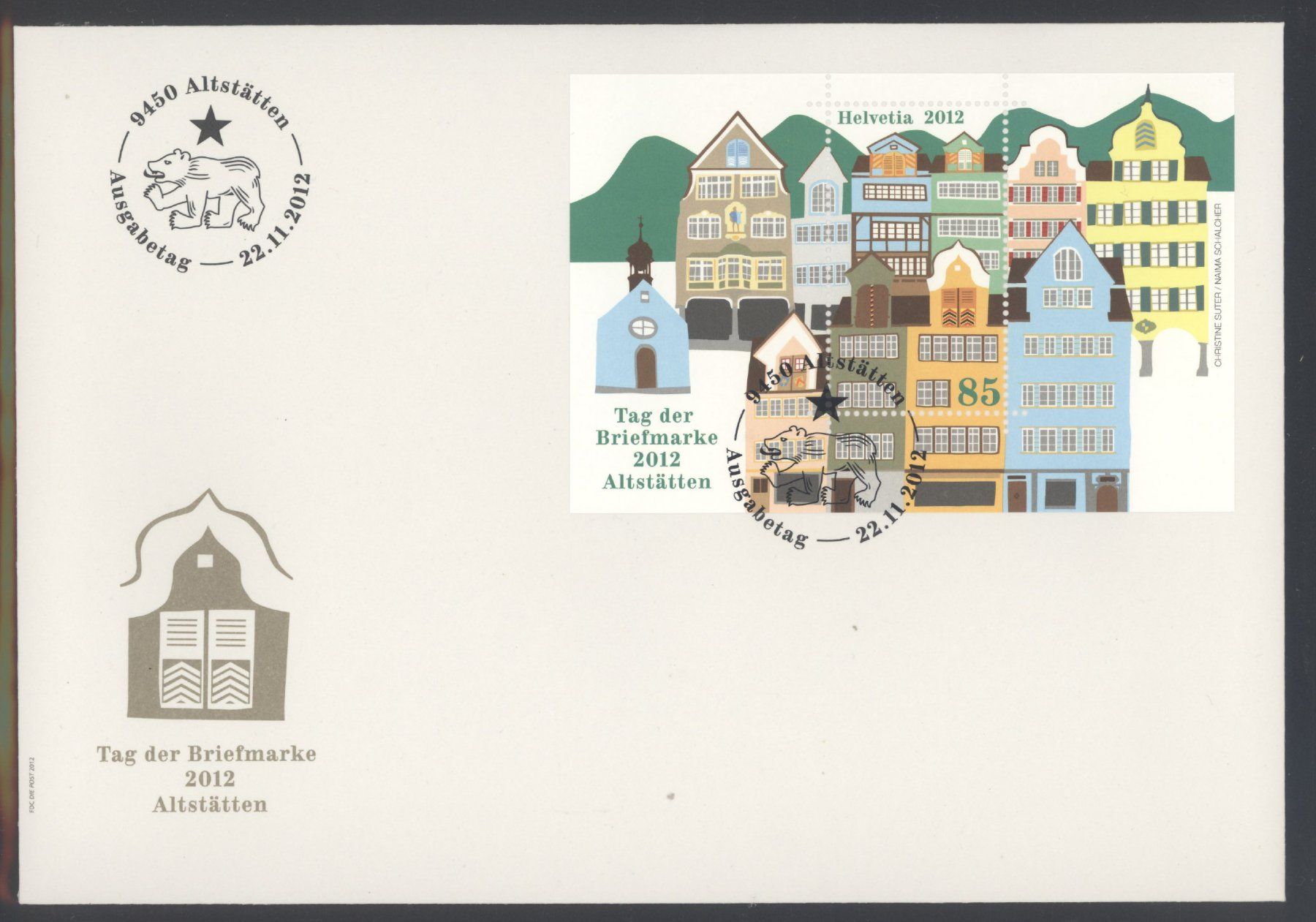Tutti i francobolli: 2012, FDC, Tag der Briefmarke (Nr. 1448), Grossformat E6 – Usato da Willisau venduto da Vollstempel