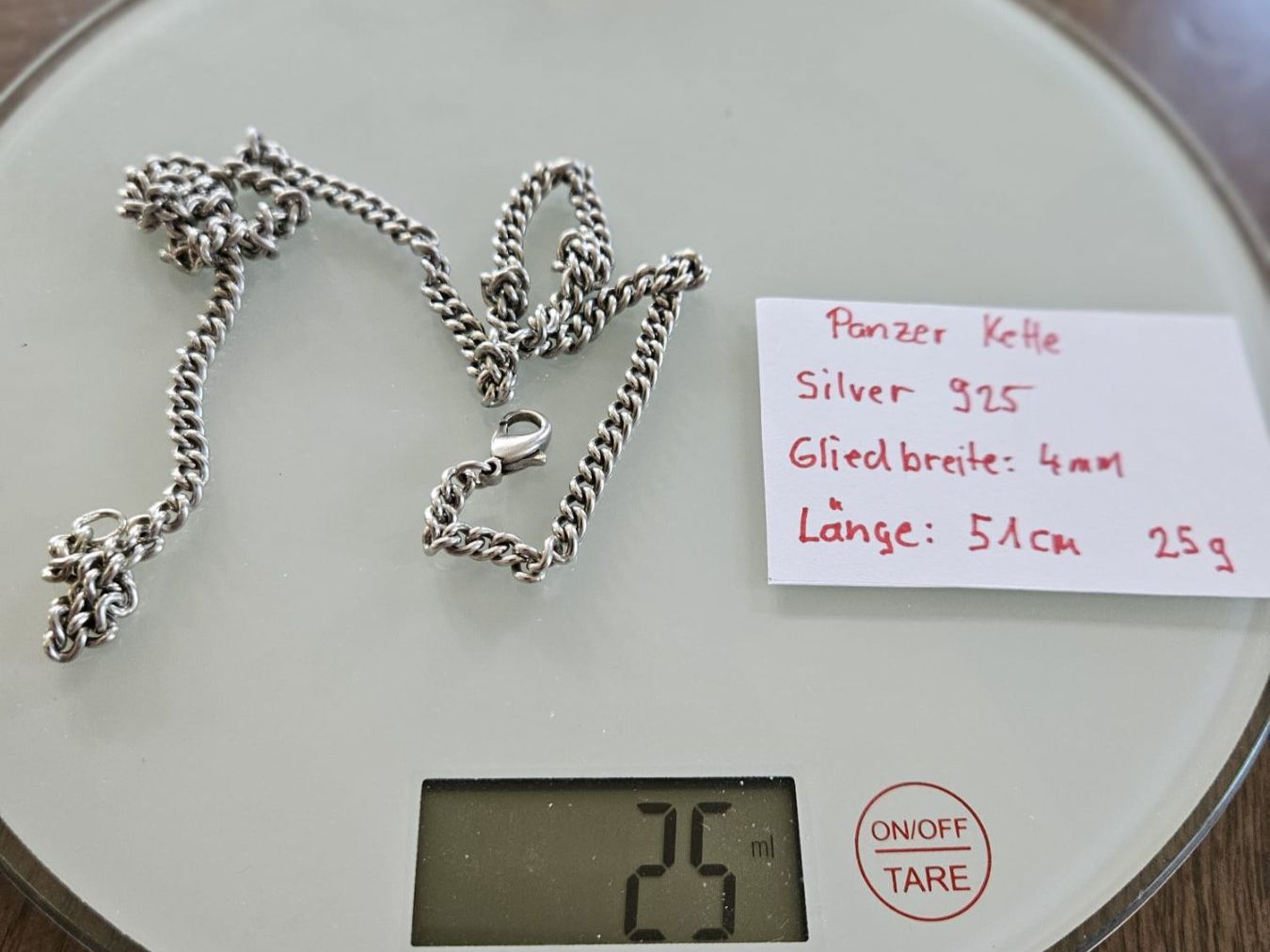 Catenine: Panzerkette 50 cm in 925er Silber – Usato da Grächen venduto da Hel7890 1