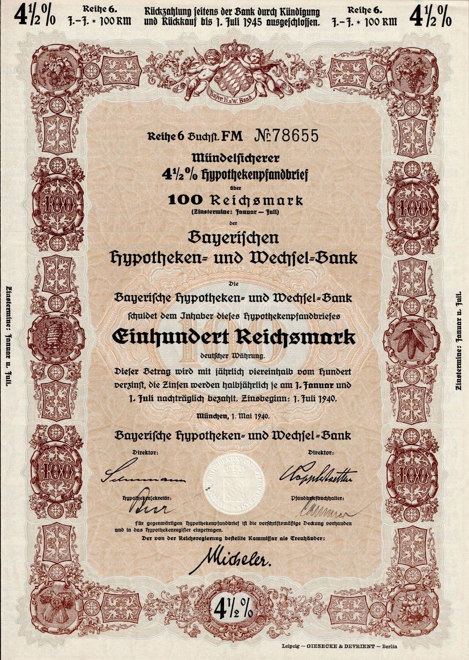 Dokumente: Bayerische Hypotheken- und Wechsel-Bank – Gebraucht aus Ittigen von hiwepa