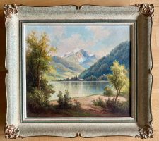 Karl Flieher – Zell am See Öl auf Holz 1955 Signiert