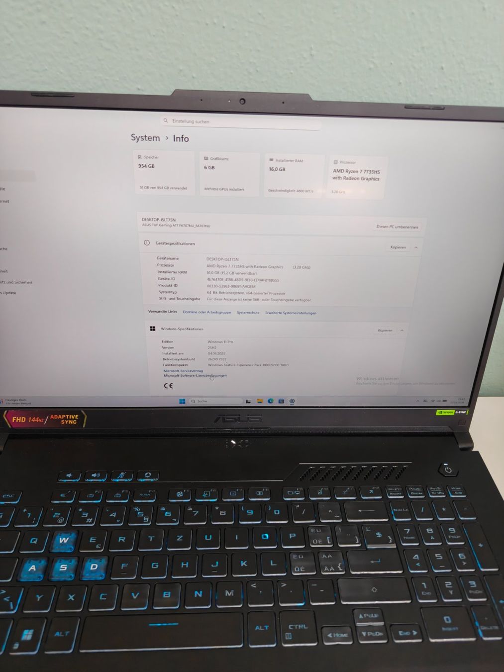 Asus Notebook: Gaming Asus TUF A17 1TB   Ab 400.Fr – Usato da Solothurn venduto da Electronic.3
