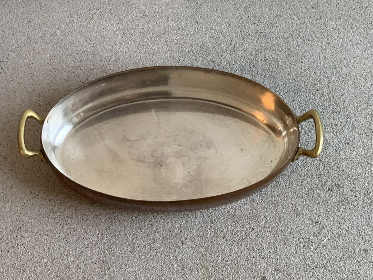 Servierplatten: Copper Oval Serving Dish (40cm long), with Brass Handles  – Gebraucht aus Immensee von vgitter 3