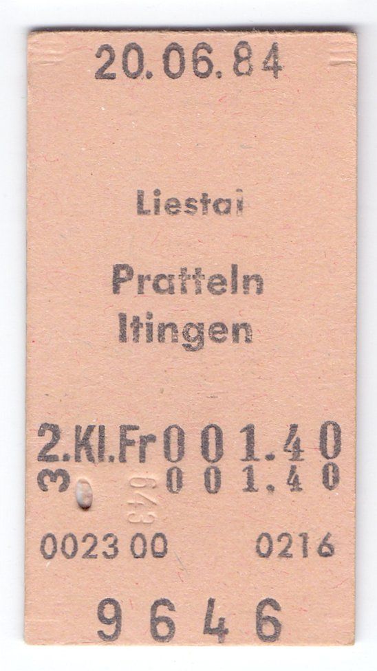 Tickets: Billette Liestal - Pratteln - Itingen – Gebraucht aus Langenthal von Sammlungs_aus
