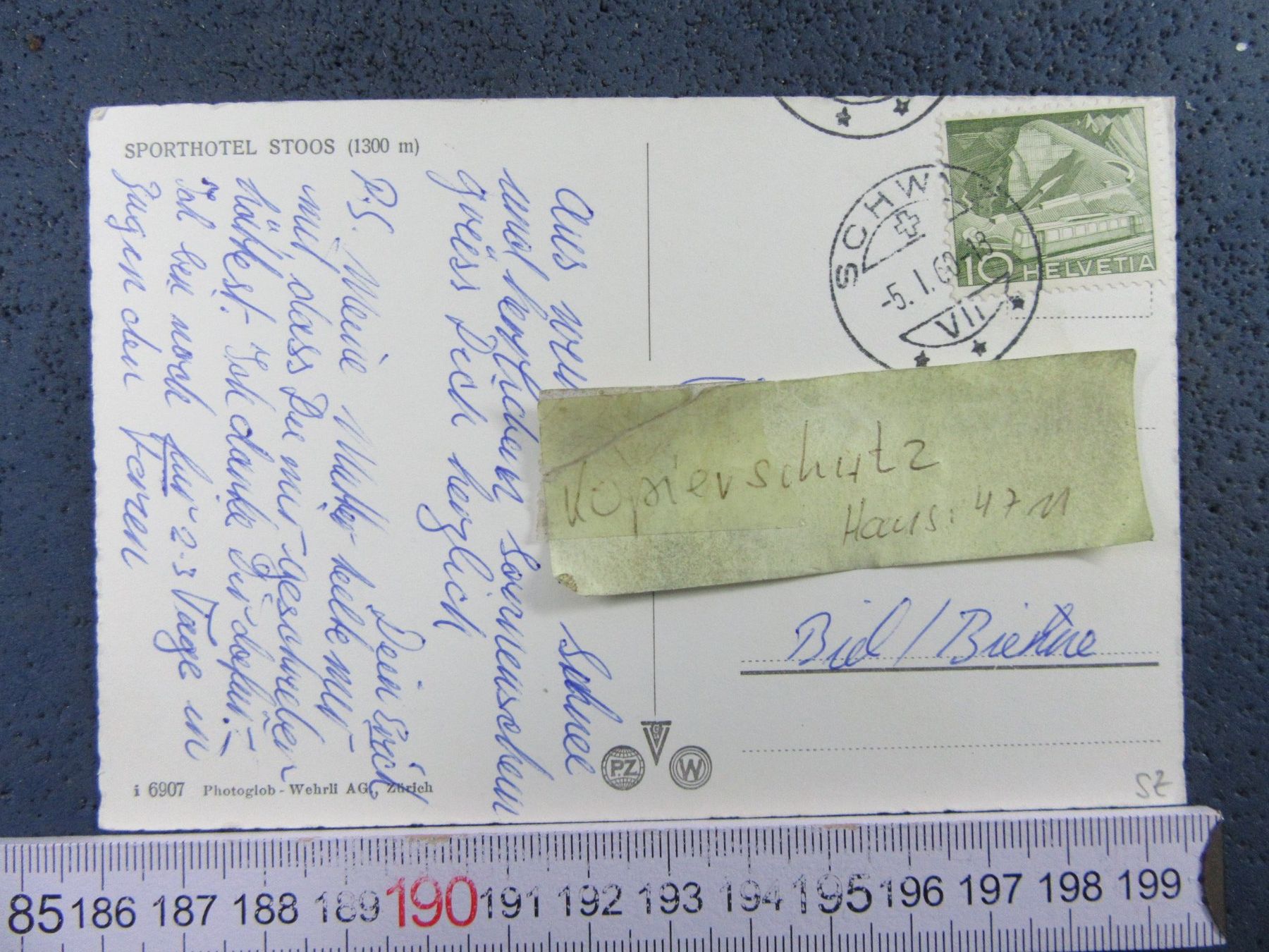 Cartoline postali: FRONALPSTOCK 1960 BELEBT SCHNEE – Usato da Ettingen venduto da Hausi4711 1