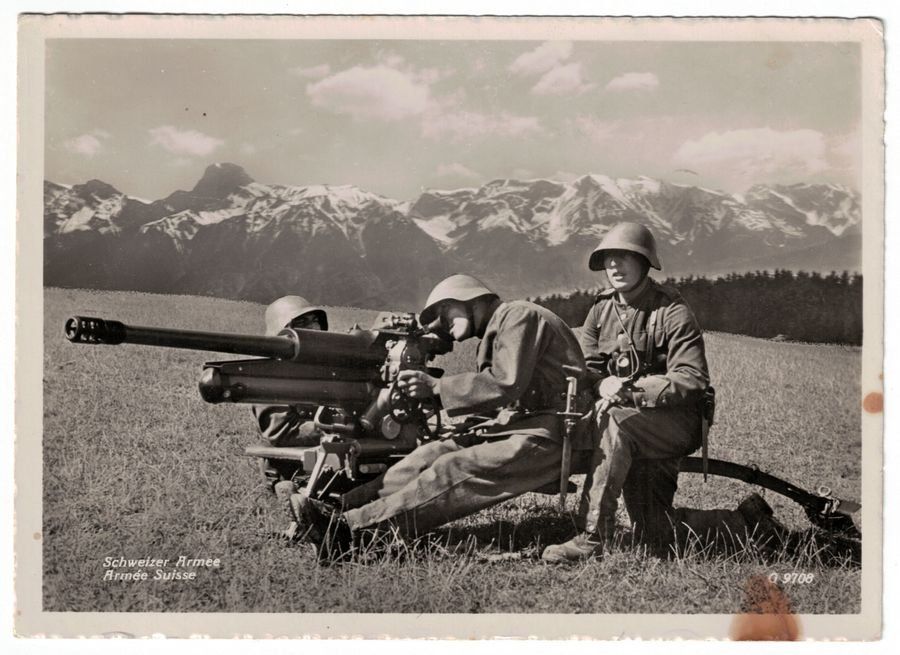 Ansichtskarten: Schweizer Armee, Soldaten am Geschütz – Gebraucht aus Frauenfeld von POML