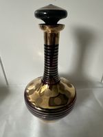 Vintage Glaskaraffe gold schwarz Dekanter 60er 70er