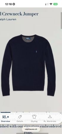 Polo Ralph Lauren Wool Sweater Navy New With Tags