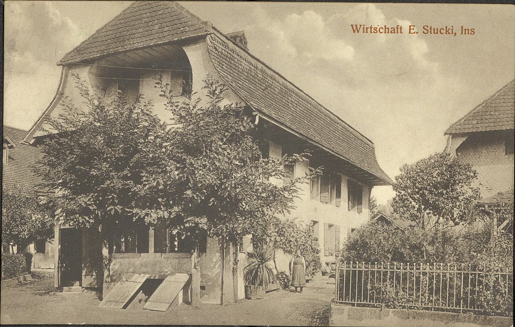 Cartes postales: Ins - Wirtschaft E. Stucki – D'occasion à Gwatt (Thun) par seeblick98