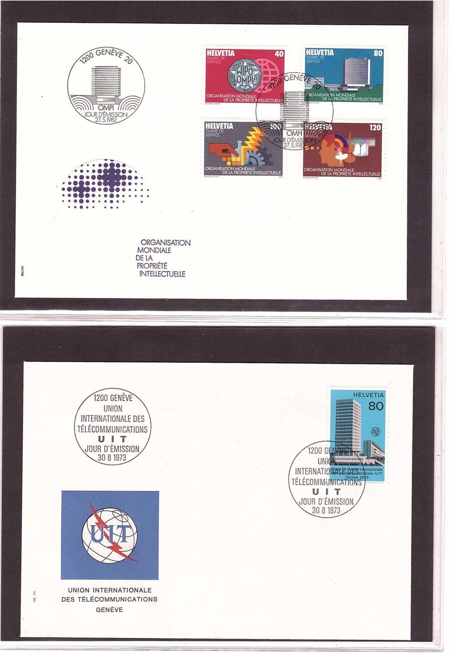Tous les timbres: 1973/1982  2 FDC Genfer Ämter – Neuf (Voir description) à Rheinau par loxis