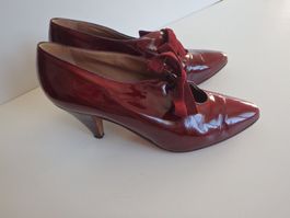 Lack Pumps, Gr. 39, Weinrot Lackleder,  PINK FLAMINGO
