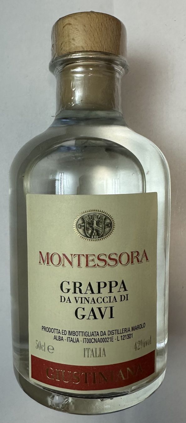 Spirituosen: Montessora Grappa di Gavi, 50cl, 42% Vol. – Neu und originalverpackt aus Langenthal von fluegu08