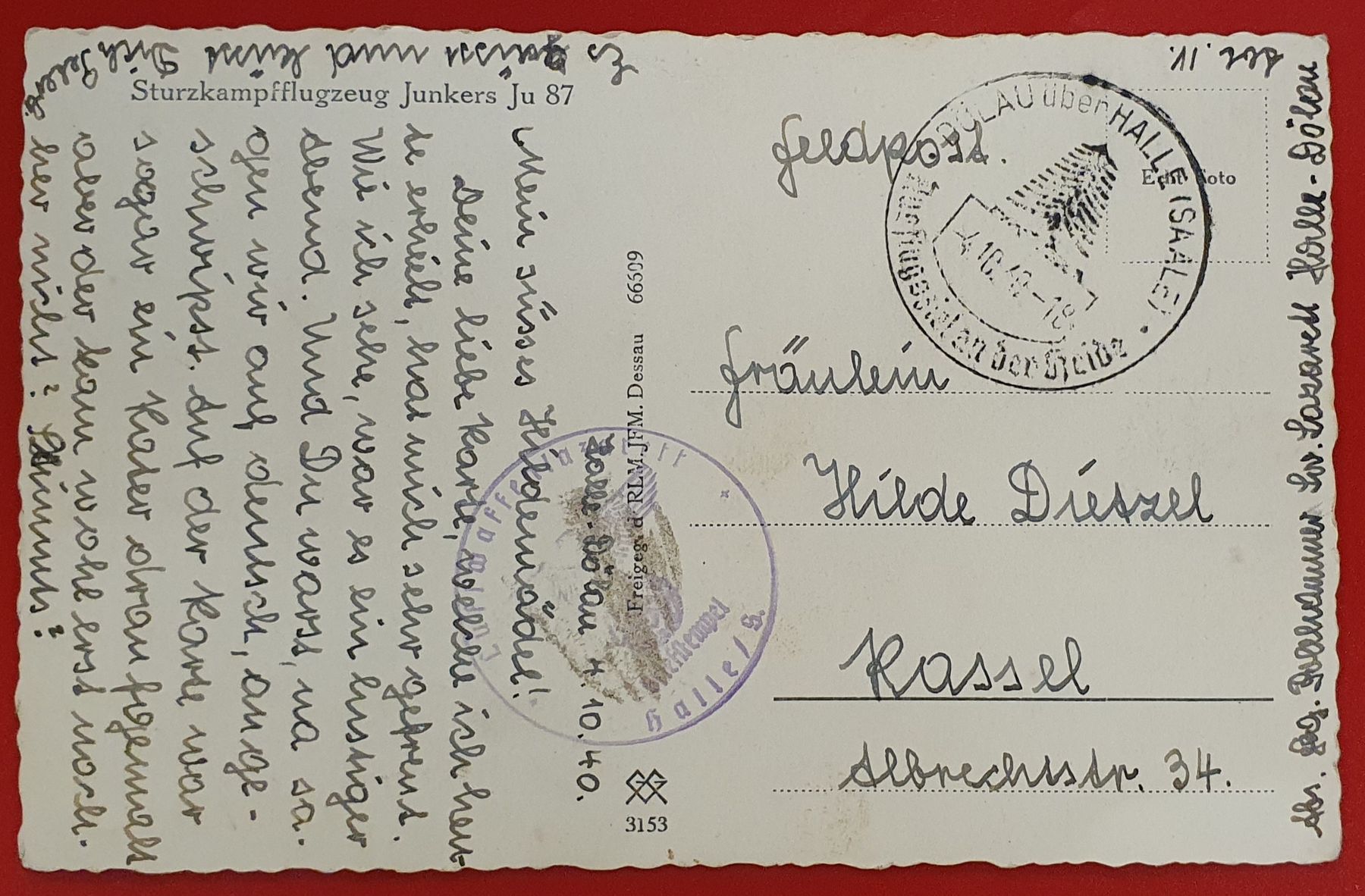 Cartoline postali: Sturzkampfflugzeug Junkers Ju 87 – Usato da Kreuzlingen venduto da Rschweiz1 1