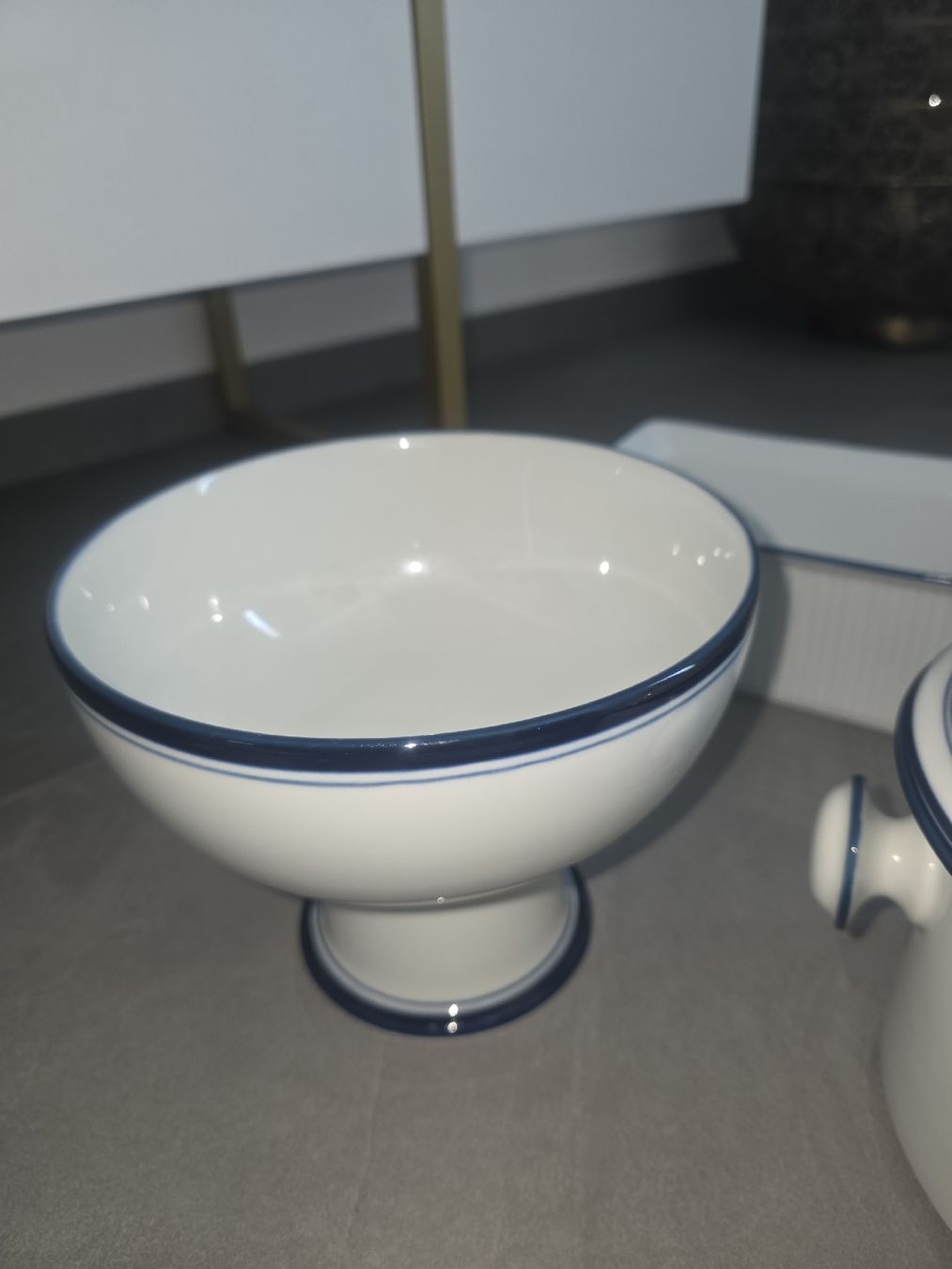 Set di piatti: Ensemble de vaisselle DANSK BISTRO blanc et bleu – Nuovo (secondo la descrizione) da Tecknau venduto da Anadias 6