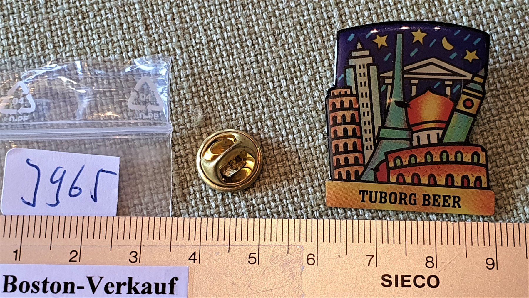 Plaketten & Abzeichen: J965 - Pin Bier Tuborg Beer – Gebraucht aus Reinach BL von Boston-Verkauf 1