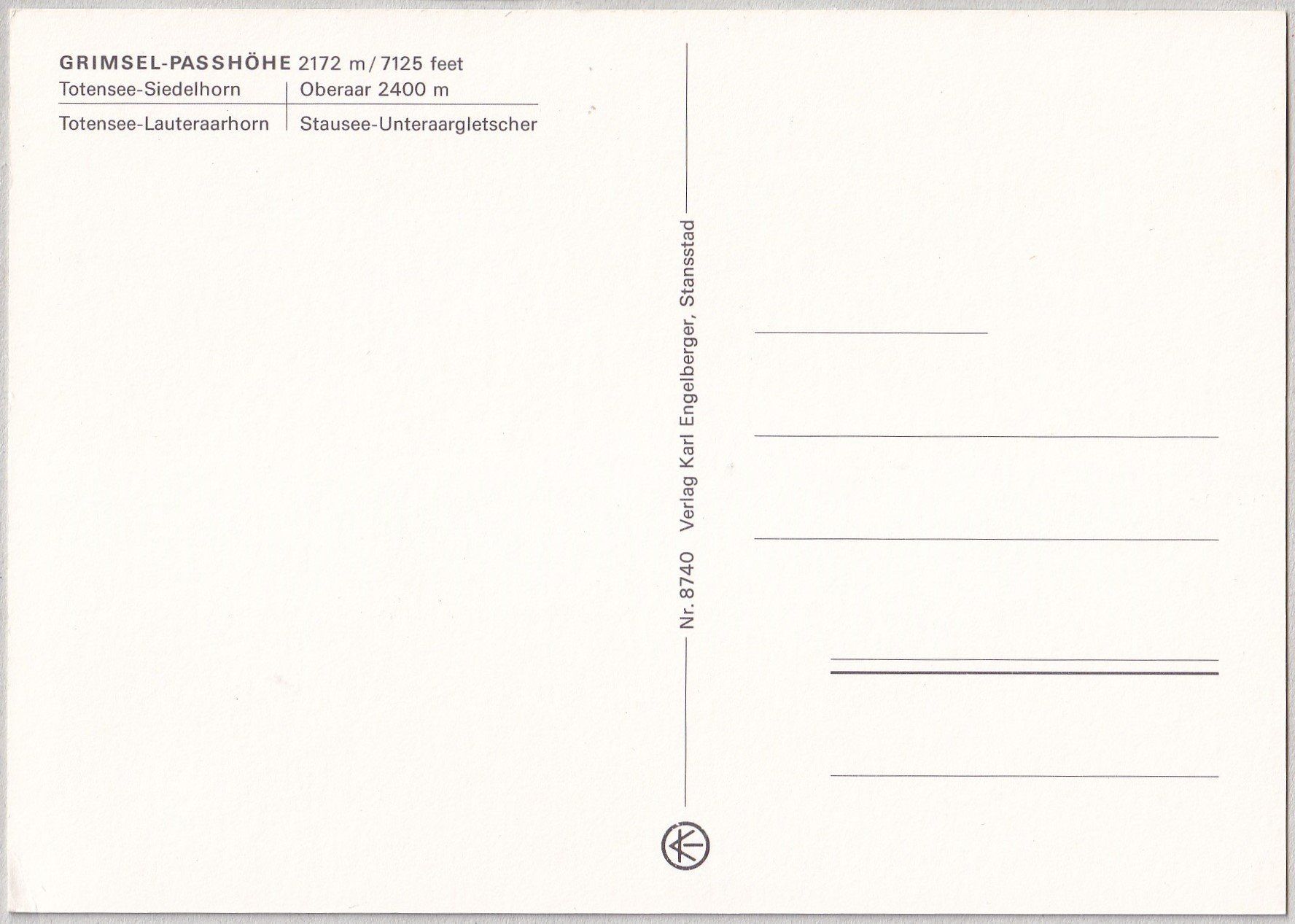 Cartoline postali: Grimsel Passhöhe – Nuovo (secondo la descrizione) da Castione venduto da Rx-stamps 1