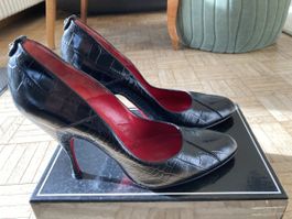 Vintage Pumps Gr.41 von Cesare Paciotti, Leder schwarz