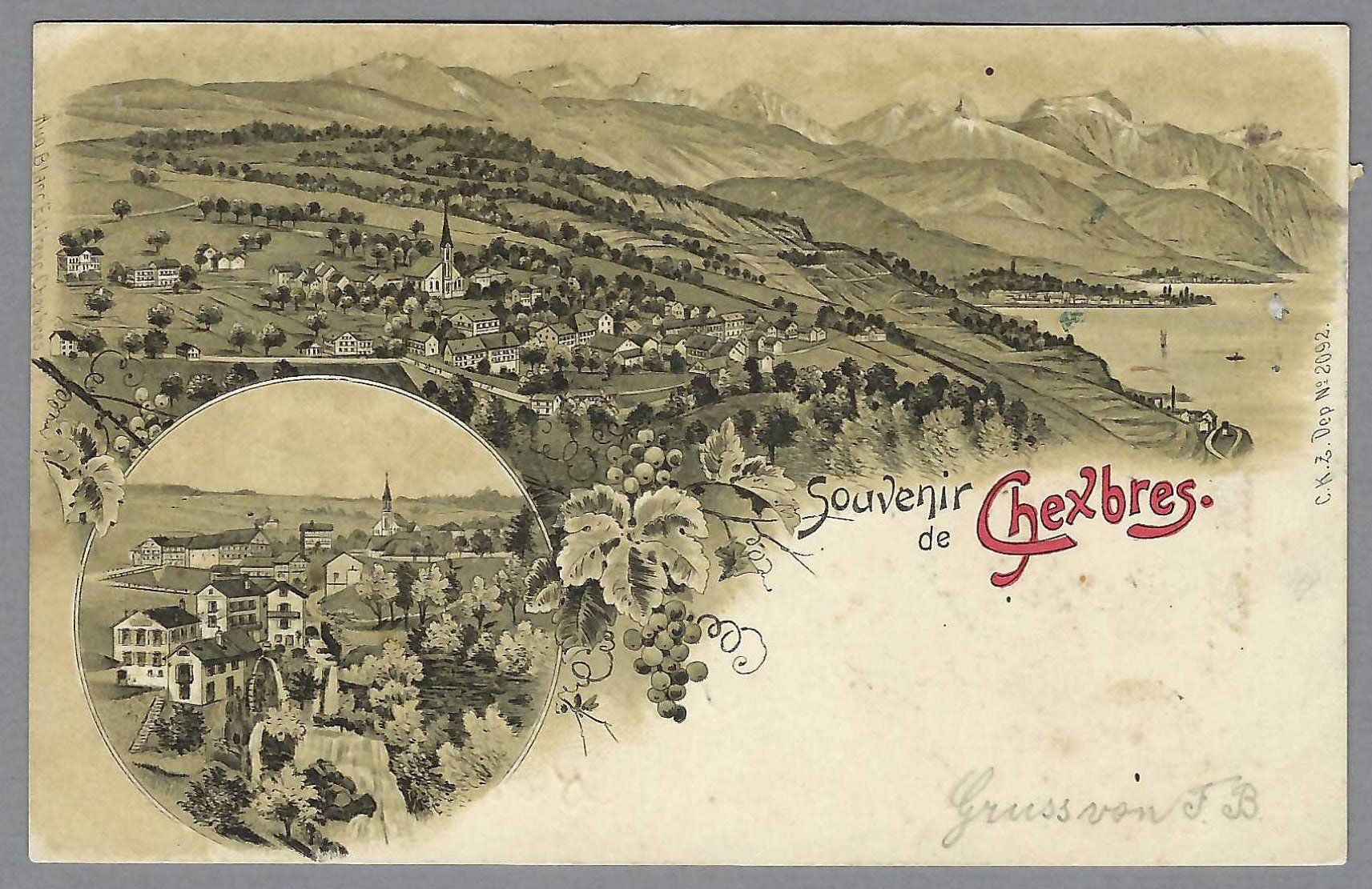 Cartoline postali: 1900, CHEXBRES, LITHO – Usato da Pura venduto da ulisse1957