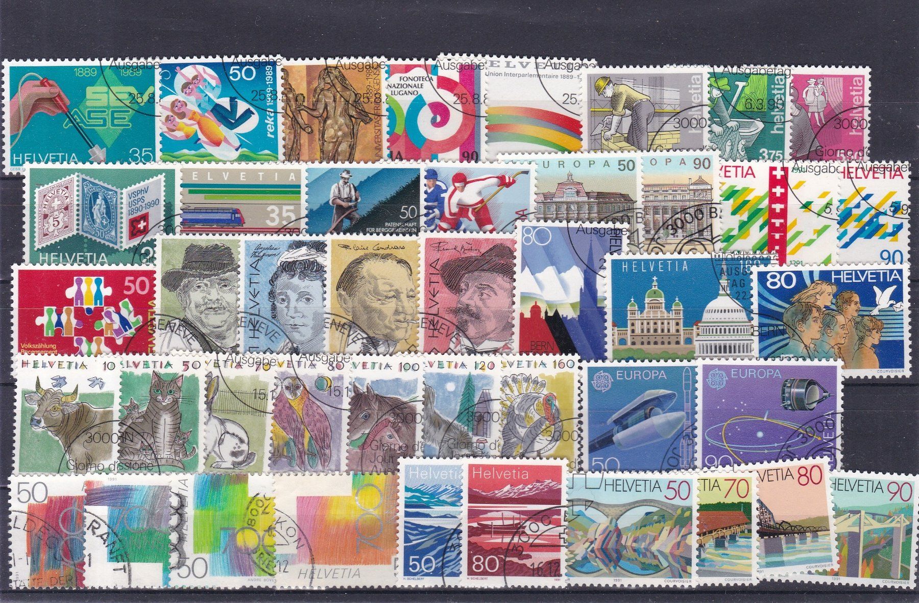 Alle Briefmarken: CH Briefmarken-Steckkarten, bunt gemischt – Gebraucht aus Münchwilen AG von Nesar 3