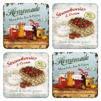 Metall-Untersetzer- Homemade / Strawberries
