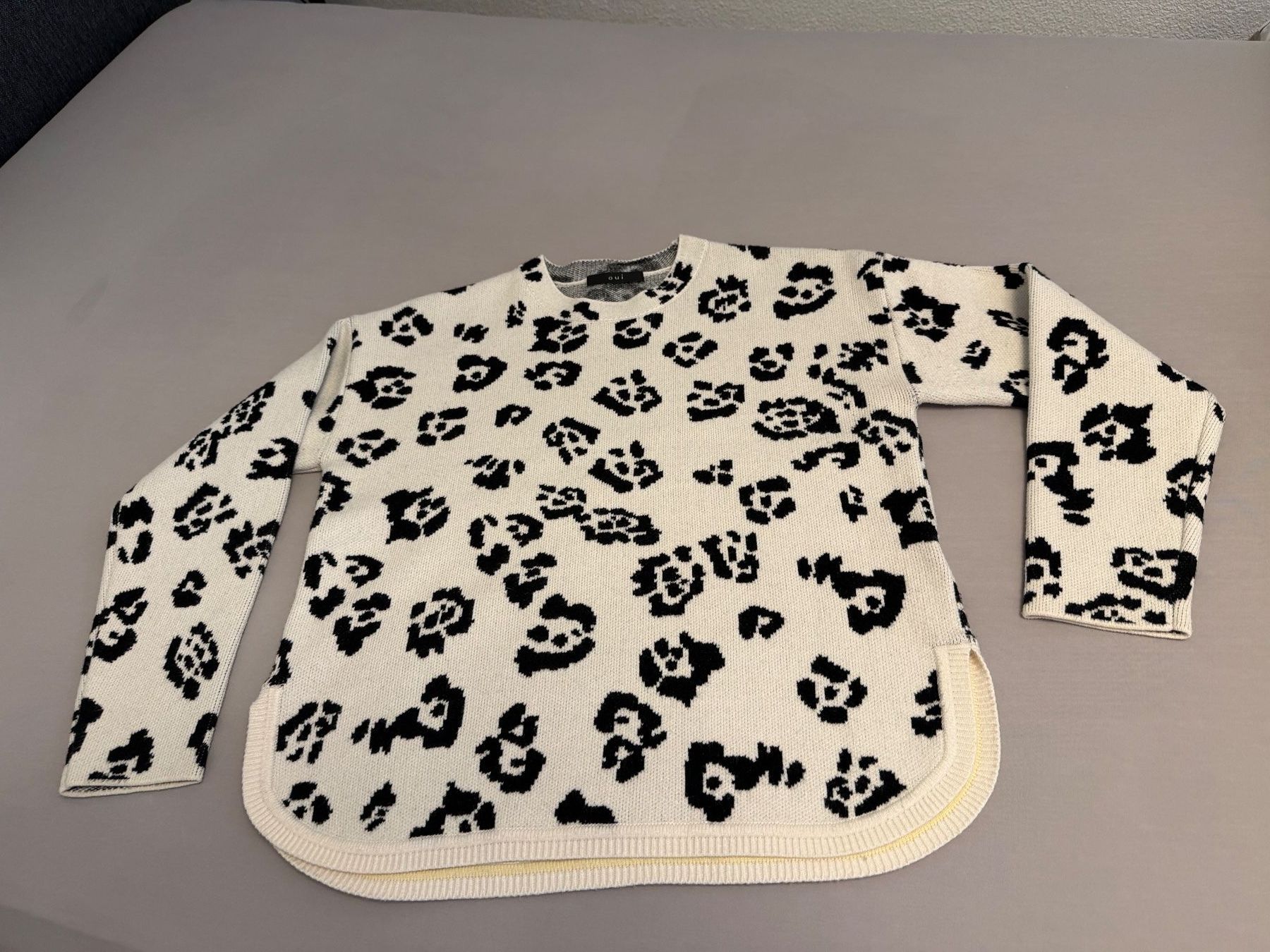 Maglioni & Felpe: Oui Leoprint Strickpullover offwhite/schwarz 36/neu – Nuovo (secondo la descrizione) da Berneck venduto da Ordnung2021 1
