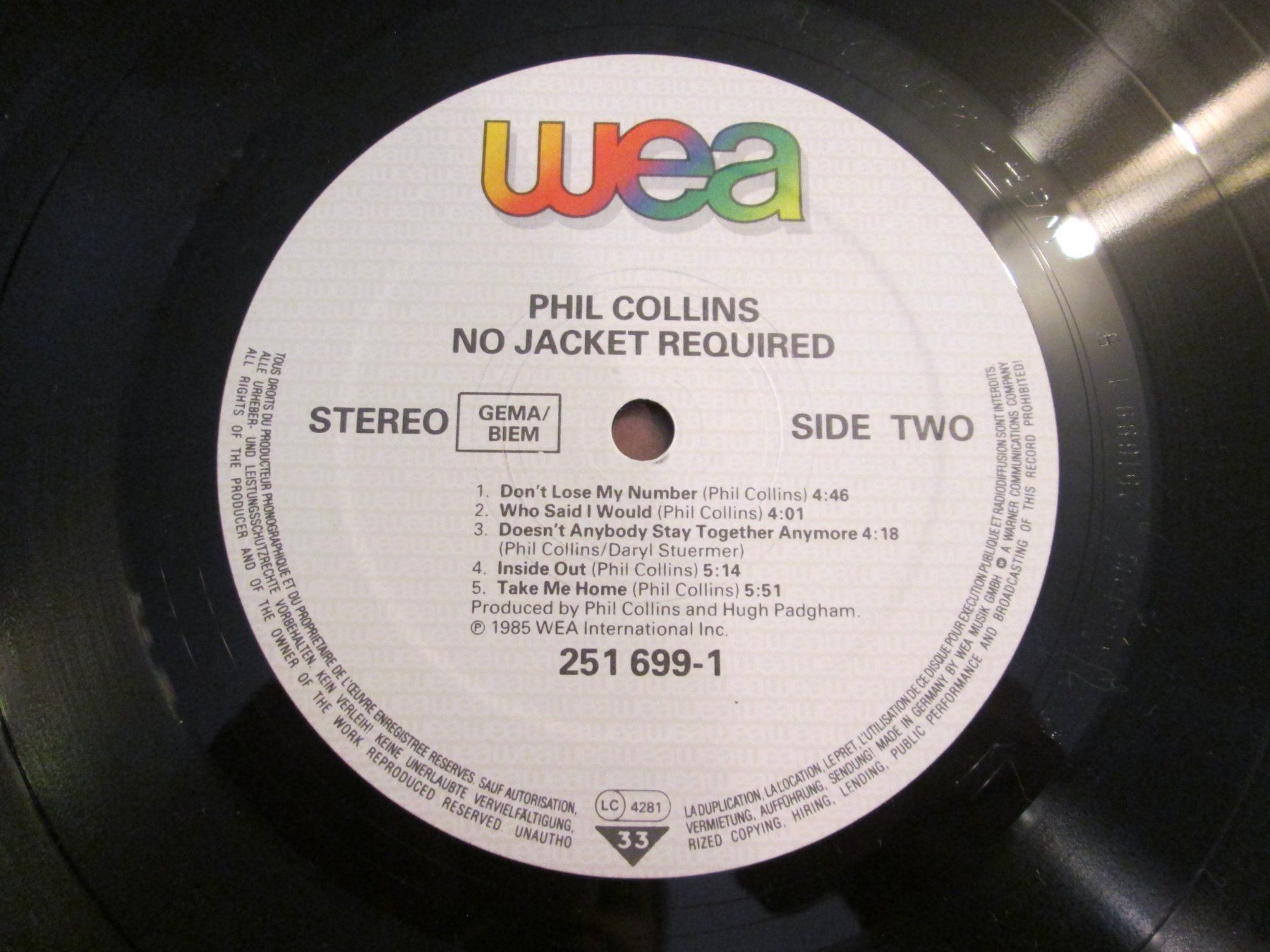 Dischi in vinile: Phil Collins No Jacket Required Vinyle 33t – Usato da la Chaux-de-Fonds venduto da Lampe 4