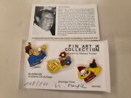 Pin Brosche Badge goldfarben, 3 Stk., lim. - Niklaus Troxler
