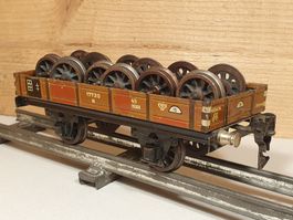 Antiker Märklin 17720 offener Niederbordwagen mit Ladegut