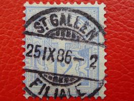 1886: 62A mit Voll-Stempel ST.GALLEN: 25.SEPT.1886, Luxus !