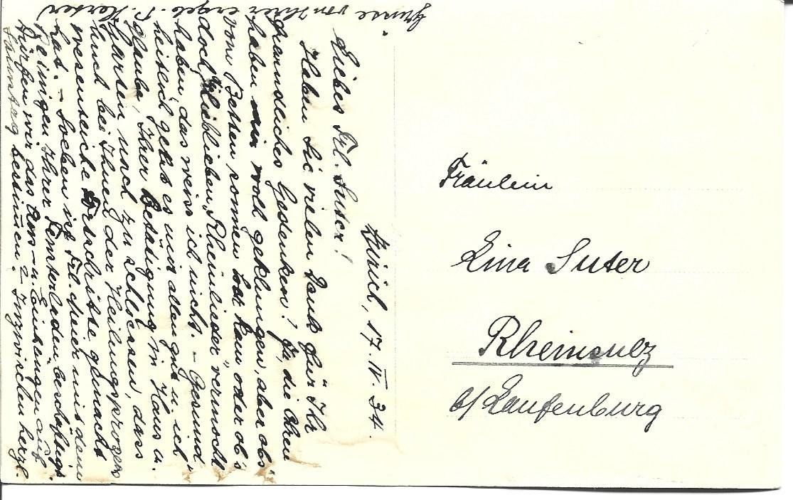 Ansichtskarten: AK Zürich Rest. Wolfbach – Gebraucht aus Appenzell von mai25 1