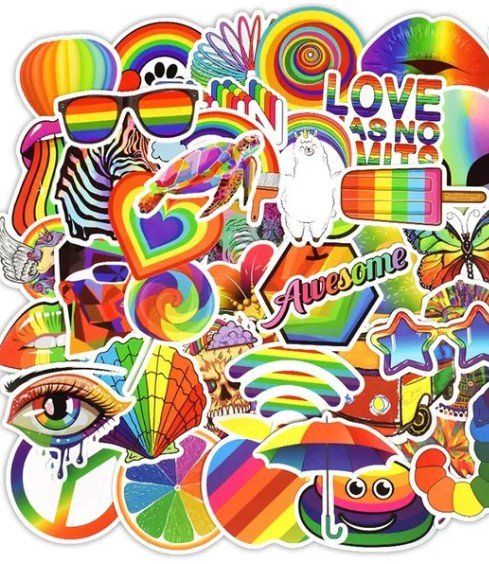 Sticker: Sticker Aufkleber Regenbogen 50stk – Nuovo e nell'imballaggio originale da Dintikon venduto da Vexi