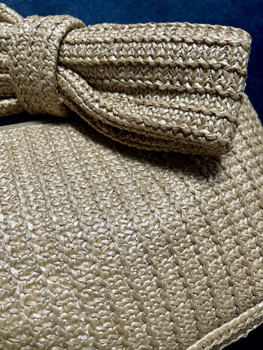 Taschen für Damen: Clutch bag straw beige bow knot handbag  – Gebraucht aus Bellinzona von Martayana 3