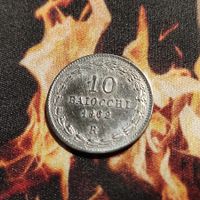 10 Baiocchi 1862 R, Silber, Italien, Vatikan, Vz-Stgl.
