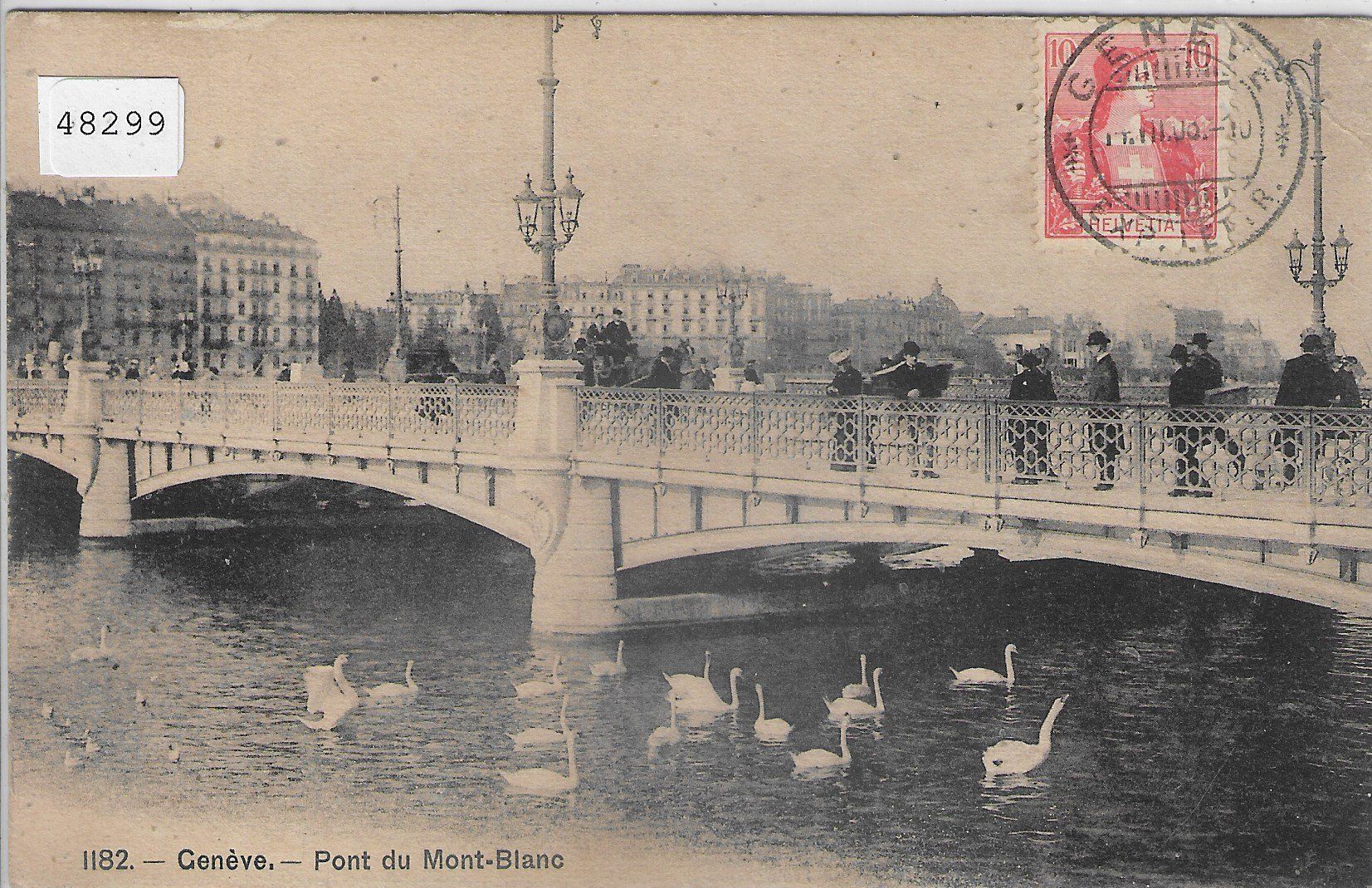 Cartoline postali: Geneve - Pont du Mont-Blanc - animee – Usato da Ettingen venduto da Kartenplanet