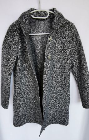 grauer Mantel, Bouclé Optik, Gr. XS / S