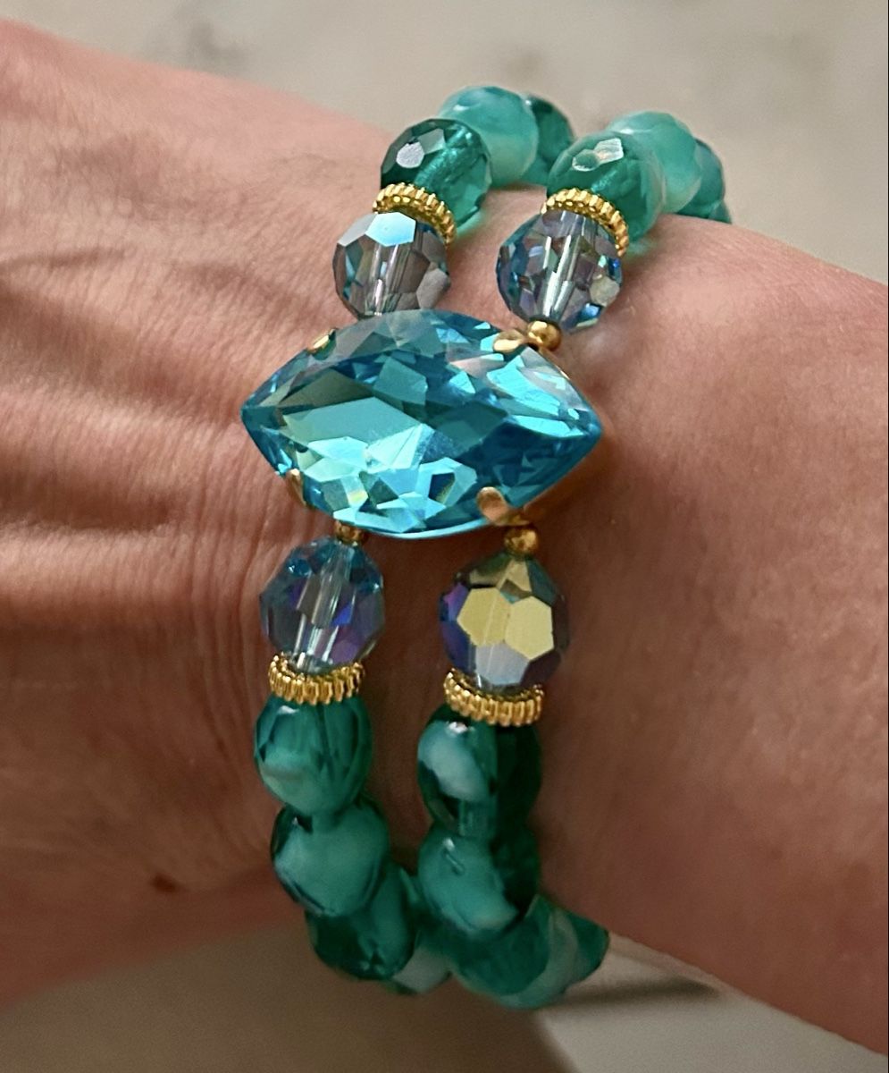 Bracciali & Braccialetti: Bracelets doubles en cristaux – Nuovo e nell'imballaggio originale da ANIèRES venduto da feuillette 1