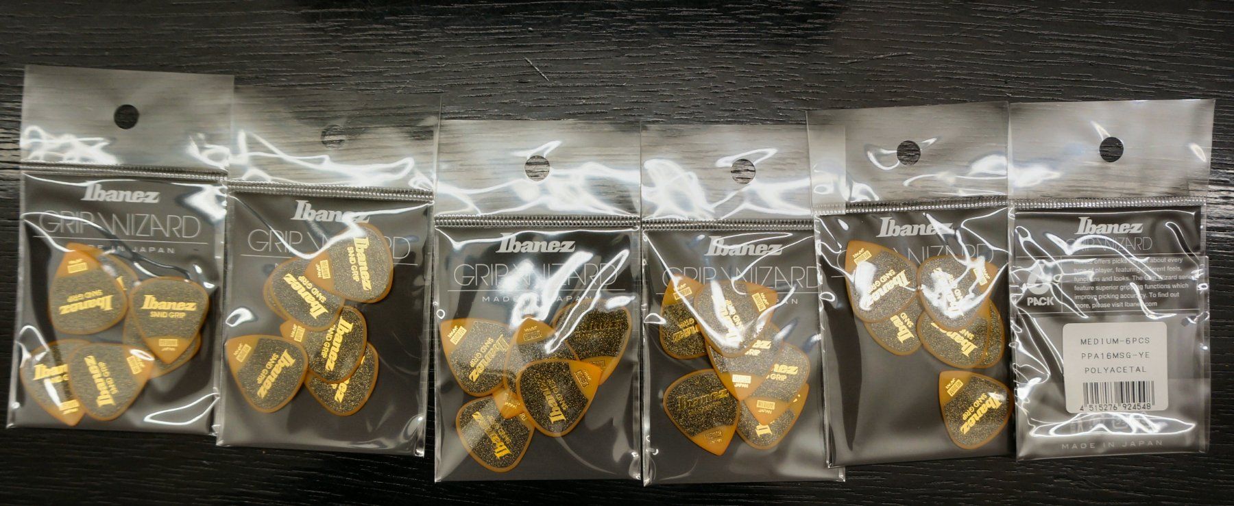 Ibanez Strumenti musicali: Ibanez Picks, GRIP WIZARD, Sand Grip, Medium, Yellow, 36pcs – Nuovo e nell'imballaggio originale da Zofingen venduto da Rodeln