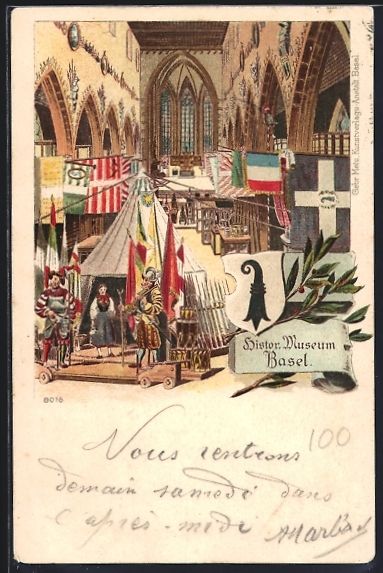 Cartoline postali: Litho Basel, Im historischen Museum – Usato da Berlin venduto da bartko-reher