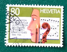 Nr.729  mit Stempel 100 j. Schutz der Lit.u.Kunst 1986   