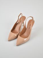 Pura López Slingback-Pumps, Lackleder, nude beige, Gr.39