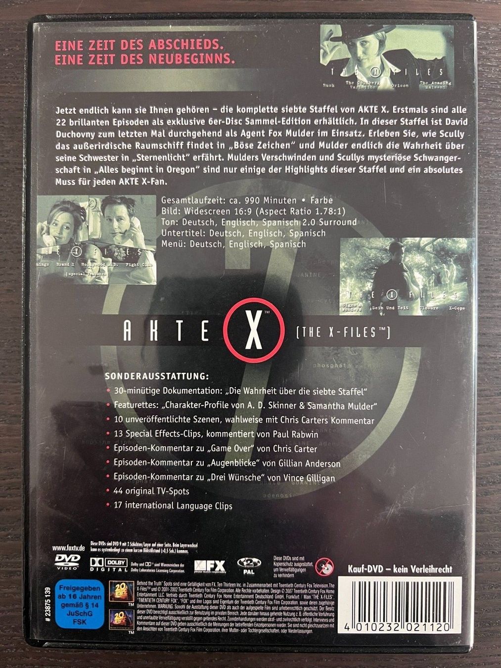 Tutti i DVDs: Akte X - Season 7 – Usato da Zürich venduto da FilmFreunde 1