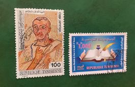 Briefmarken Tunesien 100 und 1000 Dinar