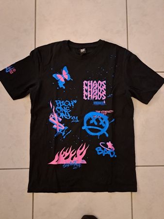 Cooles T-Shirt mit Neonprints Gr. S